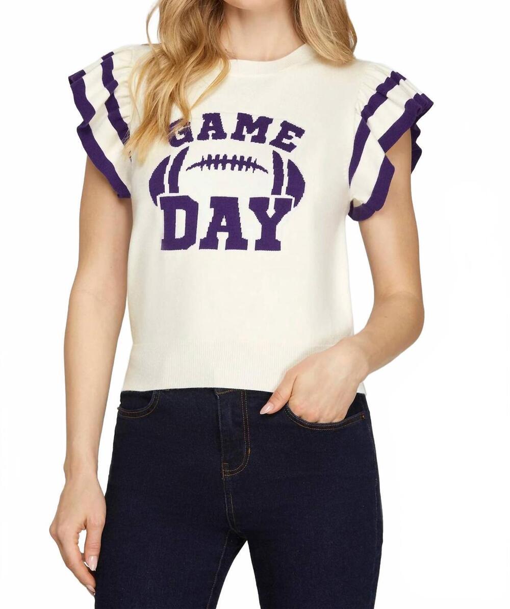NEW SIMPLY SOUTHERN go state sweater in purple